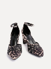 Linzi Animal Tasha Block Court Heels Shoes With Mesh Front Detail - Image 2 of 5