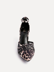 Linzi Animal Tasha Block Court Heels Shoes With Mesh Front Detail - Image 3 of 5
