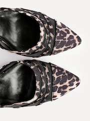 Linzi Animal Tasha Block Court Heels Shoes With Mesh Front Detail - Image 4 of 5