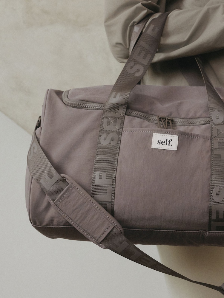 self. Taupe Brown Large Gym Bag - Image 7 of 7