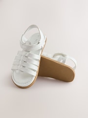 White Shimmer Ankle Strap Sandals with Touch Fastening - Image 3 of 5