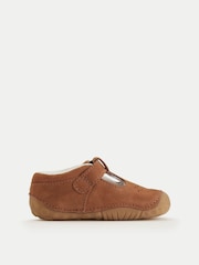Start-Rite Babies Baby Jack T-bar Nubuck Leather Buckle Pre-Walkers Brown Shoes - Image 2 of 6