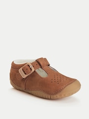 Start-Rite Babies Baby Jack T-bar Nubuck Leather Buckle Pre-Walkers Brown Shoes - Image 3 of 6