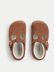 Start-Rite Babies Baby Jack T-bar Nubuck Leather Buckle Pre-Walkers Brown Shoes - Image 5 of 6