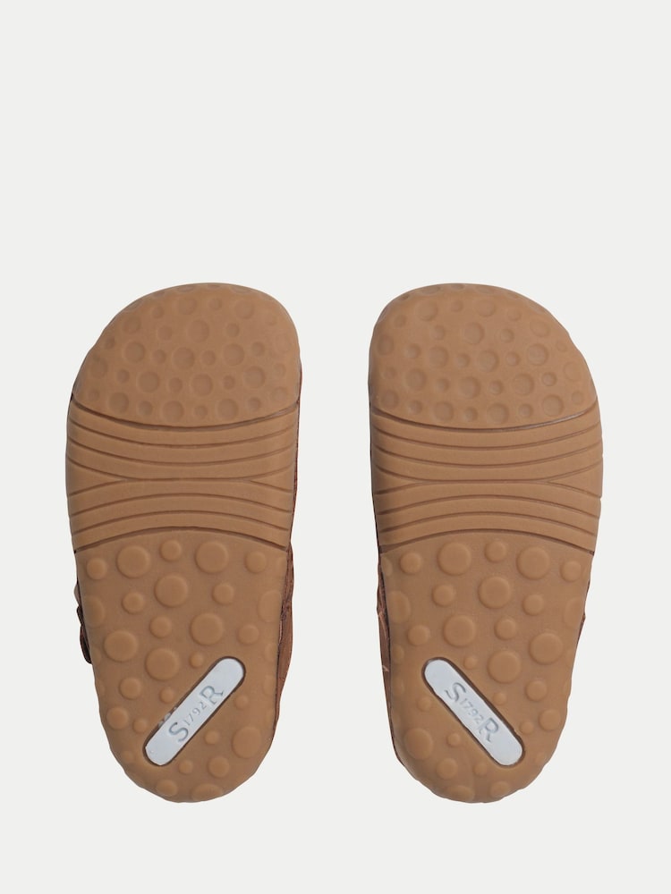 Start-Rite Babies Baby Jack T-bar Nubuck Leather Buckle Pre-Walkers Brown Shoes - Image 6 of 6
