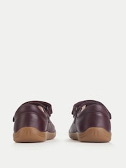 Start-Rite Girls Red Fairy Tale Leather Daisy Floral Print Rip Tape Mary Jane First Walking Shoes - Image 2 of 3