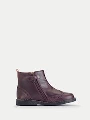 Start-Rite Girls Purple Bramble Leather Zip-Up Chelsea Ankle Boots - Image 2 of 6