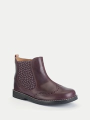 Start-Rite Girls Purple Bramble Leather Zip-Up Chelsea Ankle Boots - Image 3 of 6