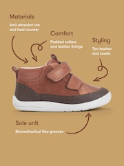 Start Rite Brown Rove Leather And Suede Double Rip Tape First Walking Boots - Image 8 of 8