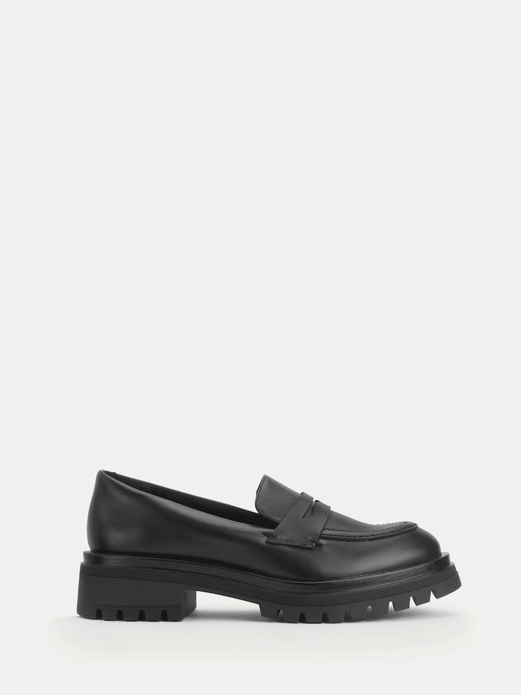 Start Rite Senior Girls Paris Angry Angels Slip On Leather Loafer School Black Shoes - Bild 1 von 5