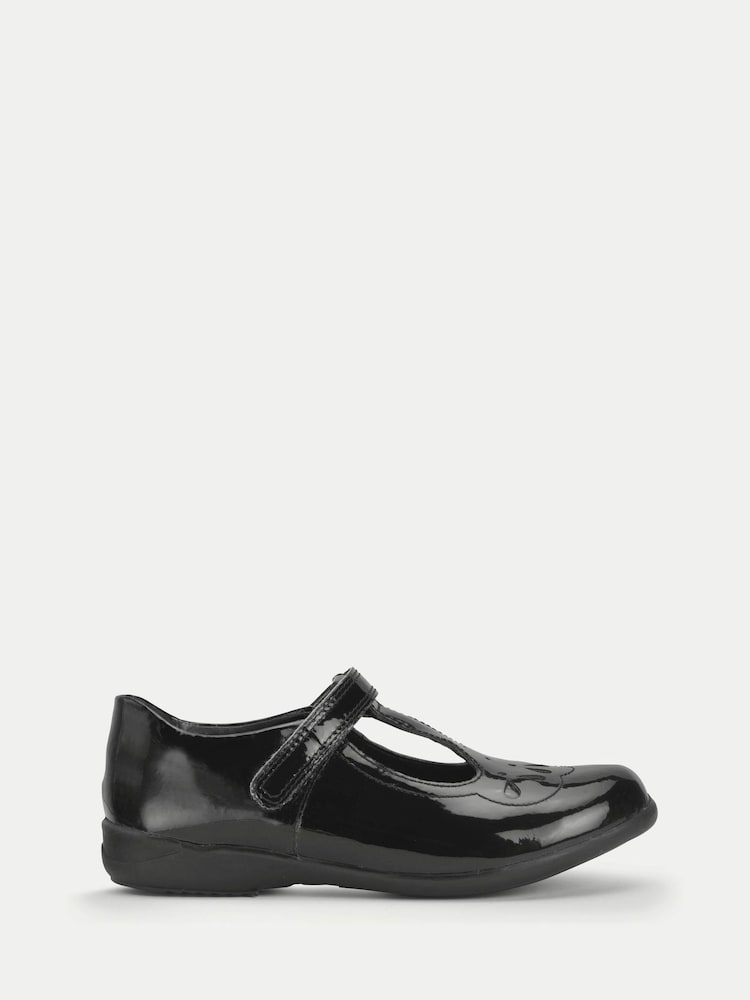 Start Rite Girls Dual Fit Novel Patent T-Bar Rip Tape School Black Shoes - Image 1 of 5 Start Rite Girls Dual Fit Novel Patent T-Bar Rip Tape School Black Shoes - Image 1 of 5
