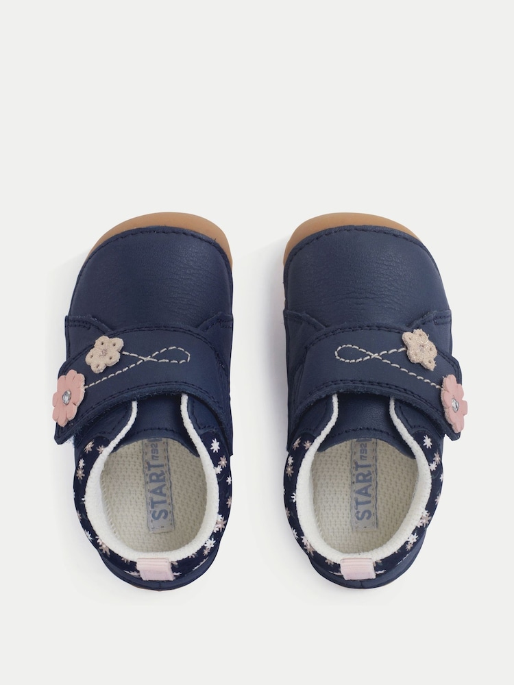 Start-Rite Baby Girls Blue Lila Rip Tape Closed Pre Walkers - Image 2 of 6