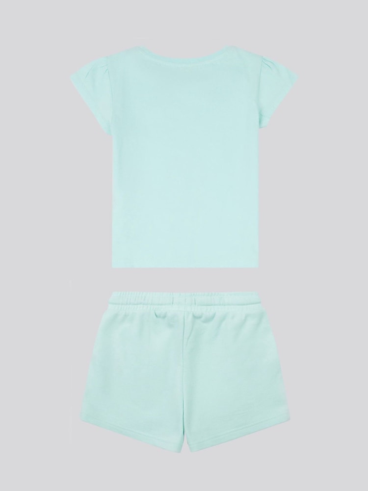 U.S. Polo Assn. Blue Girls Script Graphic Print T-Shirt & Sweat Short Set - Image 2 of 5