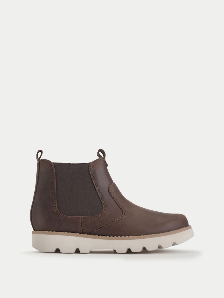 Start-Rite Carnaby Chunky Soled Zip-Up Chelsea Inspired Brown Boots - Image 1 of 6 Start-Rite Carnaby Chunky Soled Zip-Up Chelsea Inspired Brown Boots - Image 1 of 6