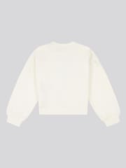U.S. Polo Assn. White Girls Double Horsemen Puff Sleeve Sweater - Image 6 of 7