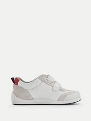 Start-Rite Tickle Leather Suede Toddler Double Rip Tape Trainer First White Shoes - Image 2 of 6