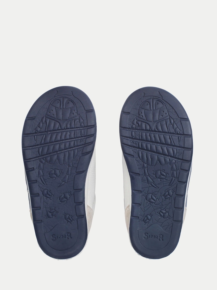 Start-Rite Tickle Leather Suede Toddler Double Rip Tape Trainer First White Shoes - Image 6 of 6
