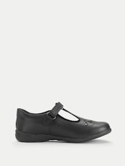 Start-Rite Novel Leather T-bar Rip Tape Girls Dual Fit School Black Shoes - Image 3 of 6