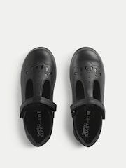 Start-Rite Novel Leather T-bar Rip Tape Girls Dual Fit School Black Shoes - Image 5 of 6