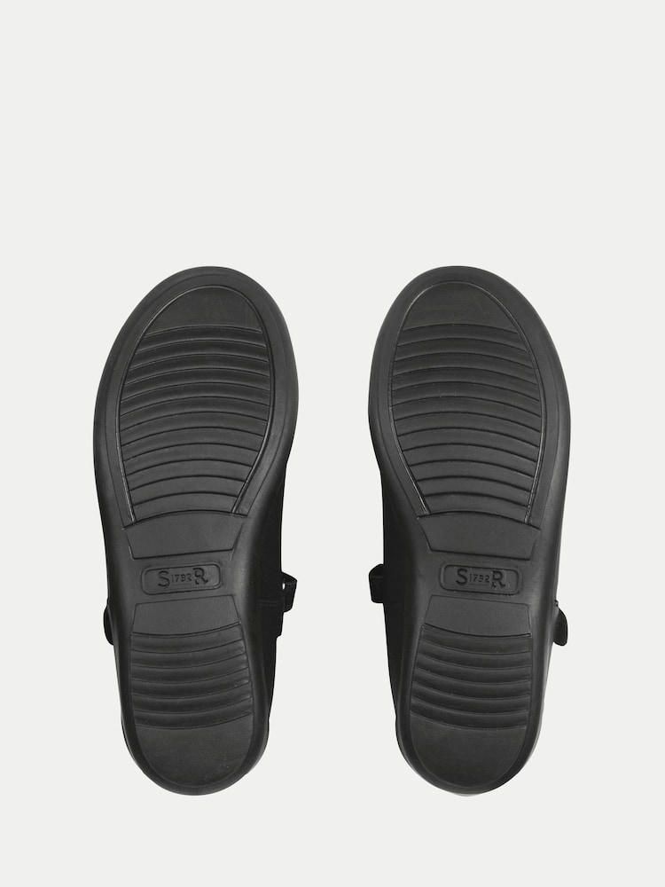 Start-Rite Novel Leather T-bar Rip Tape Girls Dual Fit School Black Shoes - Image 6 of 6
