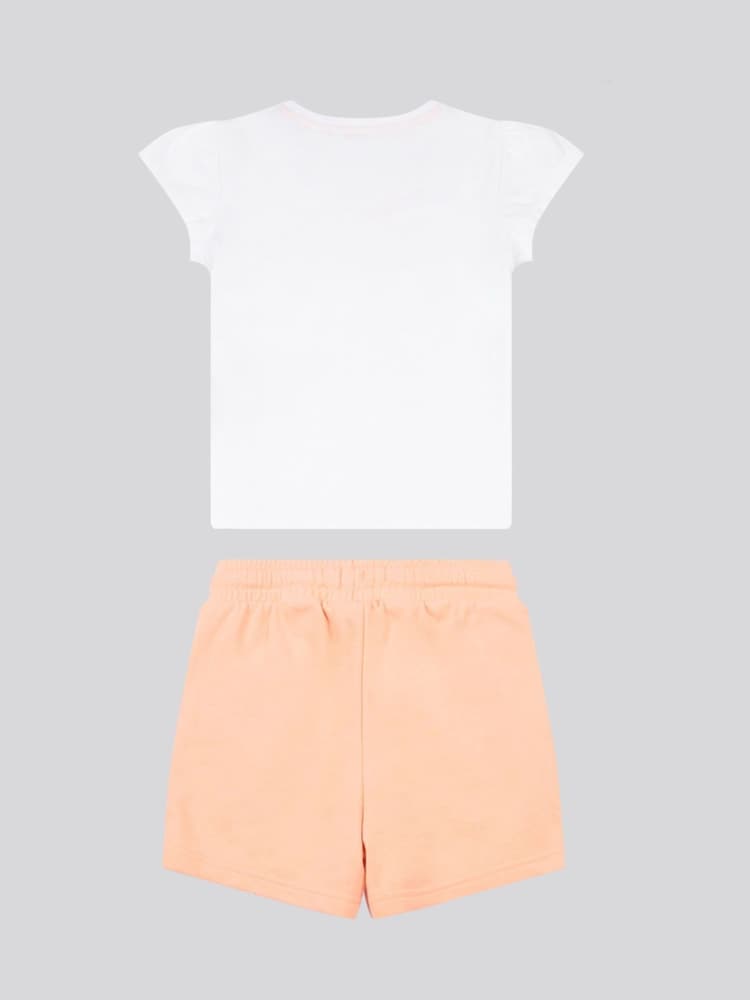 U.S. Polo Assn. Orange Girls Script Graphic T-Shirt & Sweat Shorts Set - Image 2 of 5