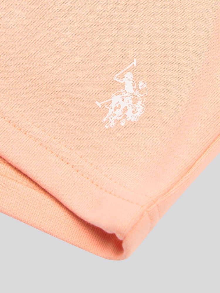 U.S. Polo Assn. Orange Girls Script Graphic Print T-Shirt & Sweat Short Set - Image 4 of 5