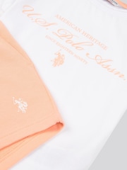 U.S. Polo Assn. Orange Girls Script Graphic T-Shirt & Sweat Shorts Set - Image 5 of 5