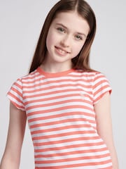 Rosa - U.S. Polo Assn. Girls Double Horsemen Mixed Cap Sleeve T-Shirts 2 Pack - Imagen 6 de 11
