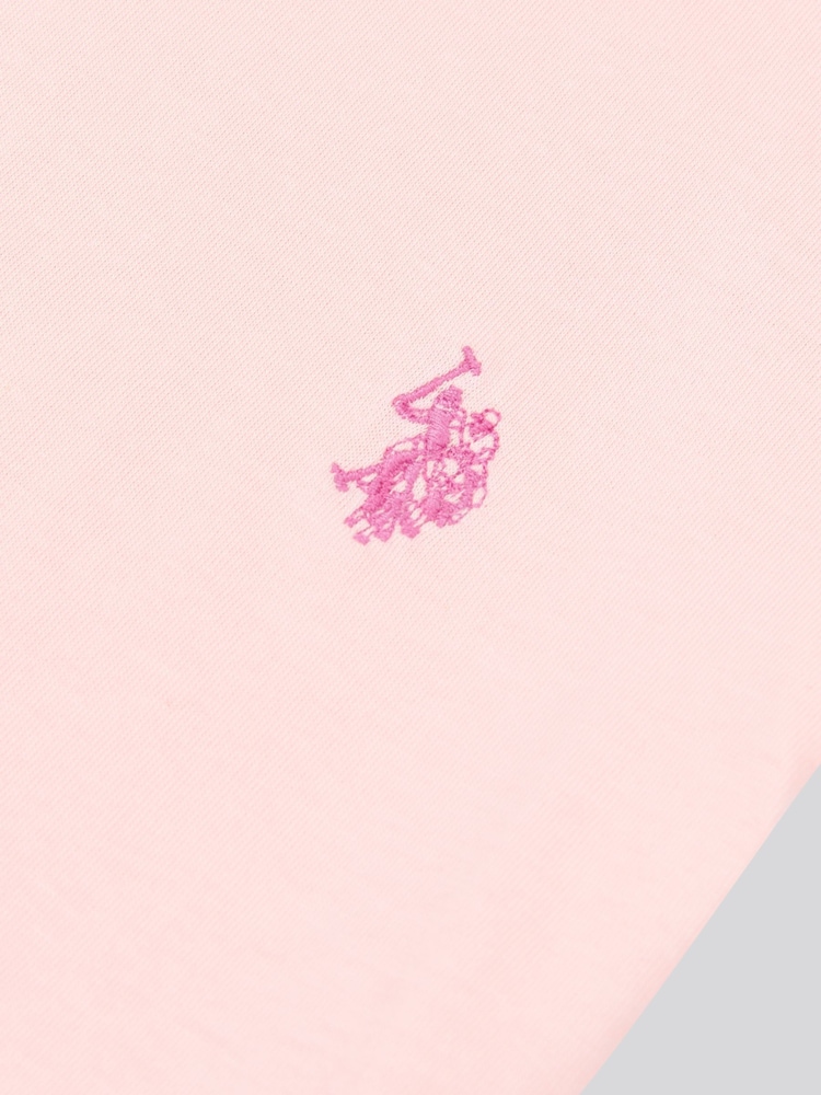 U.S. Polo Assn. Pink Girls Double Horsemen Mixed Cap Sleeve T-Shirts 2 Pack - Image 9 of 11