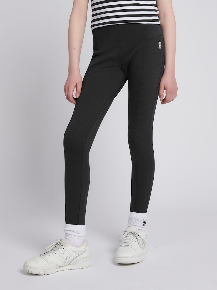 U.S. Polo Assn. Black Elastic Waistband Leggings - Image 1 of 7