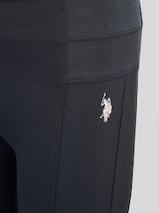 U.S. Polo Assn. Black Elastic Waistband Leggings - Image 7 of 7
