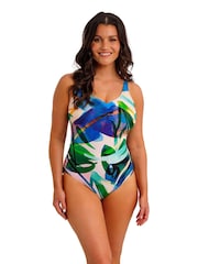 Fantasie Blue Molokai Shores Underwire V-Neck Swimsuit With Adjustable Leg - Image 2 of 5
