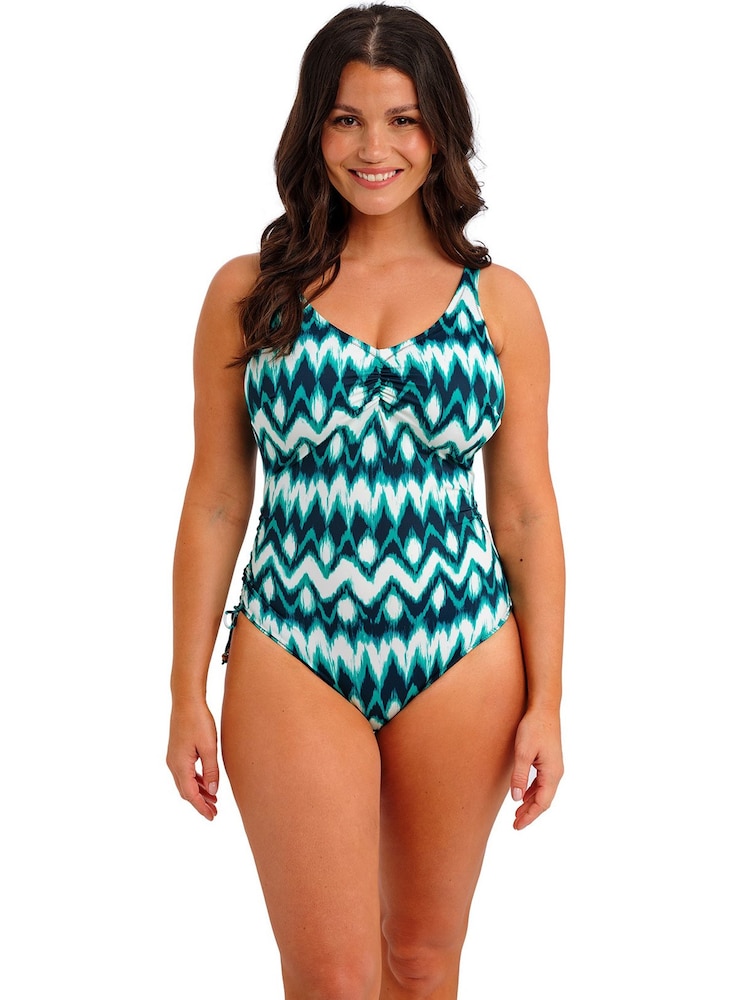 Fantasie Green Sabana Underwire V-Neck Swimsuit With Adjustable Leg - Image 1 of 4 Fantasie Green Sabana Underwire V-Neck Swimsuit With Adjustable Leg - Image 1 of 4