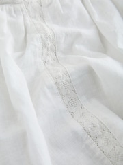 White/Blue Puff Sleeve Short Sleeve Top - Image 6 of 7