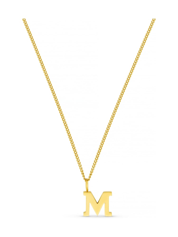 Orelia Luxe Gold Tone M Initial Waterproof Necklace with Giftbox - Image 1 of 3
