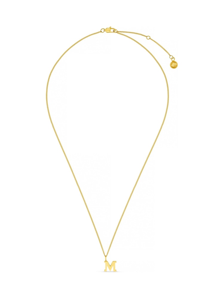 Orelia Luxe Gold Tone M Initial Waterproof Necklace with Giftbox - Image 2 of 3