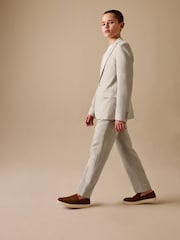 Bej neutru - Linen Blend Suit Jacket (3-16yrs) - Imaginea 2 din 8