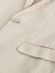 Bej neutru - Linen Blend Suit Jacket (3-16yrs) - Imaginea 7 din 8