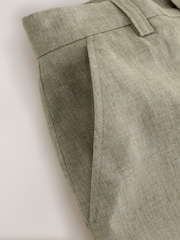 Verde kaki - Linen Blend Suit Trousers (3-16yrs) - Imaginea 10 din 10