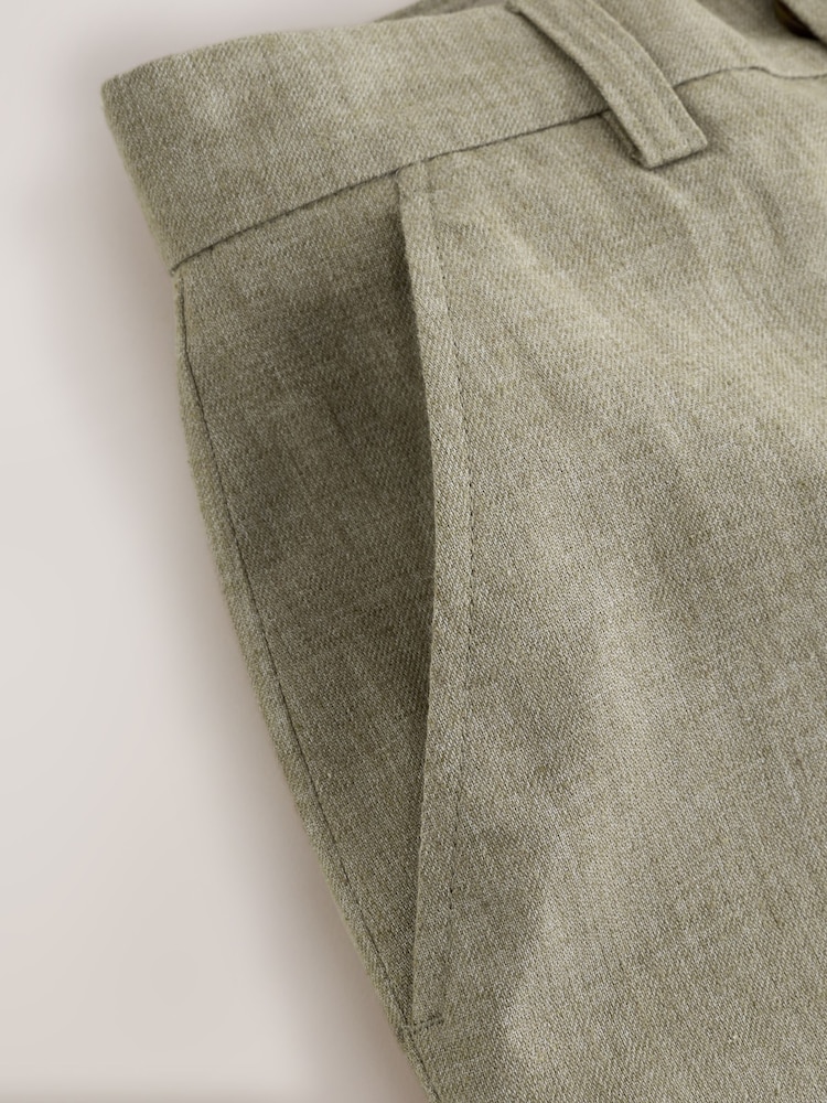 Verde kaki - Linen Blend Suit Trousers (3-16yrs) - Imaginea 10 din 10