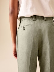 Verde kaki - Linen Blend Suit Trousers (3-16yrs) - Imaginea 3 din 10