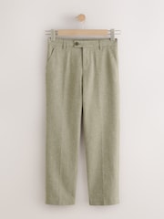 Verde kaki - Linen Blend Suit Trousers (3-16yrs) - Imaginea 5 din 10
