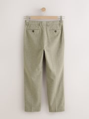 Verde kaki - Linen Blend Suit Trousers (3-16yrs) - Imaginea 6 din 10