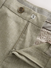 Verde kaki - Linen Blend Suit Trousers (3-16yrs) - Imaginea 8 din 10