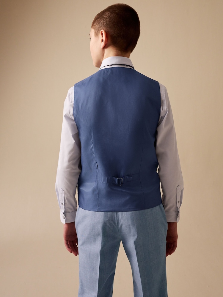 浅蓝色格纹 - 马甲（12个月-16年） - 9的图像2｝