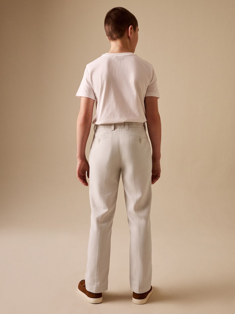 Bej neutru - Linen Blend Suit Trousers (3-16yrs) - Imaginea 2 din 10