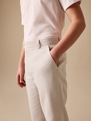 Bej neutru - Linen Blend Suit Trousers (3-16yrs) - Imaginea 4 din 10