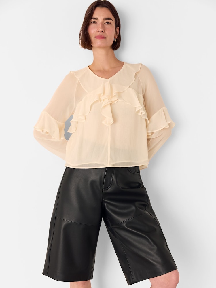 Whistles White Ruffle Frill Blouse - Image 1 of 5