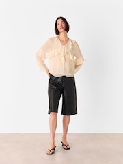 Whistles White Ruffle Frill Blouse - Image 3 of 5