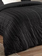 Duvet Day Black Harrison Stripe Tufted Soft Touch Duvet Set - Image 3 of 3